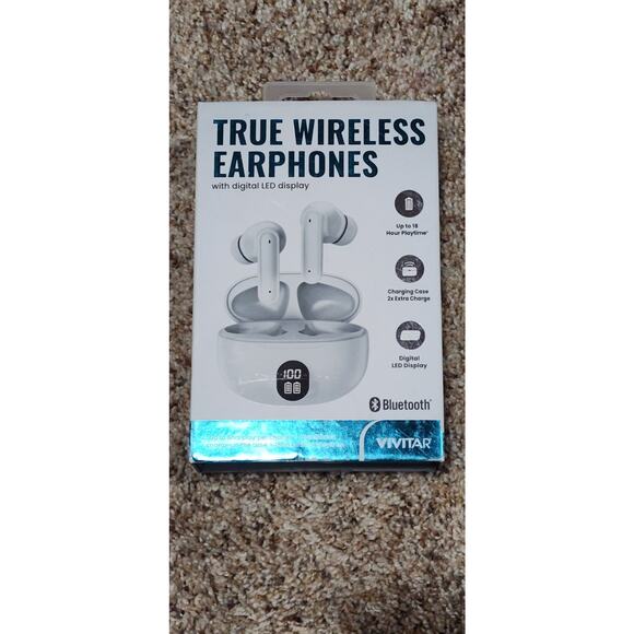 Vivitar True Wireless Bluetooth Earphones Earbuds W LED Display Touch Control - Picture 3 of 3